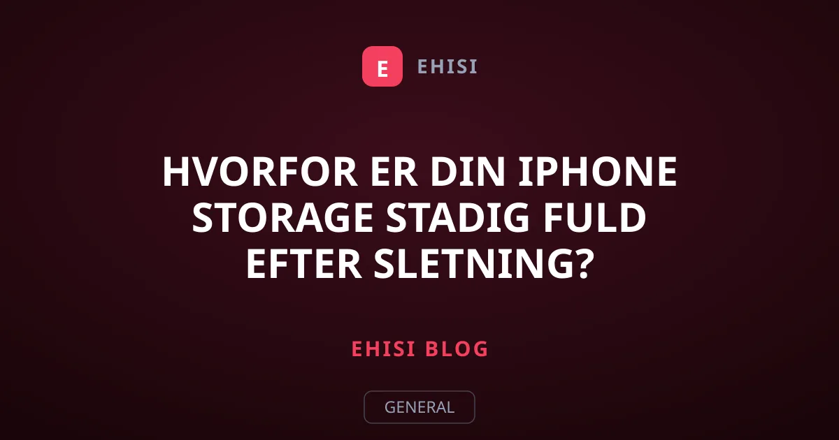Hvorfor er din iPhone storage stadig fuld efter sletning?